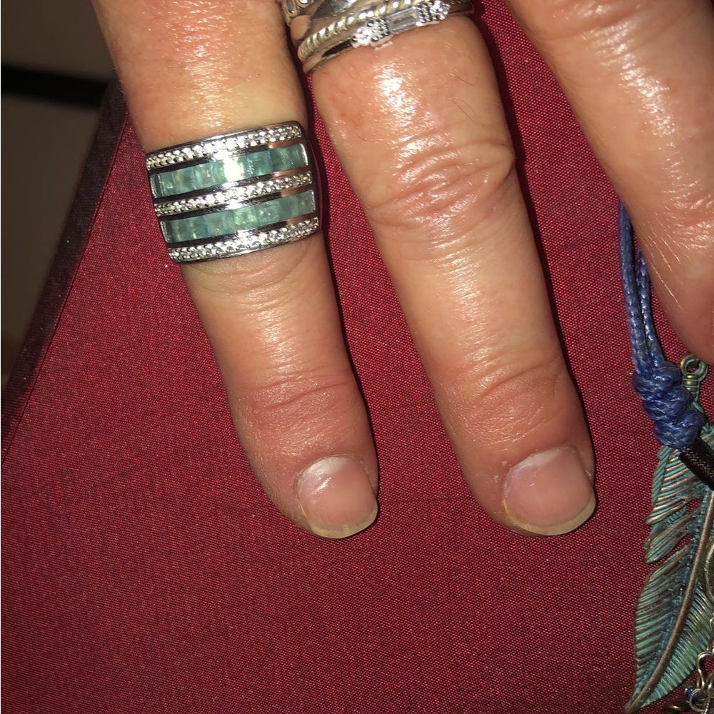 Grandidierite Ring ~ Double Row Size 7.75